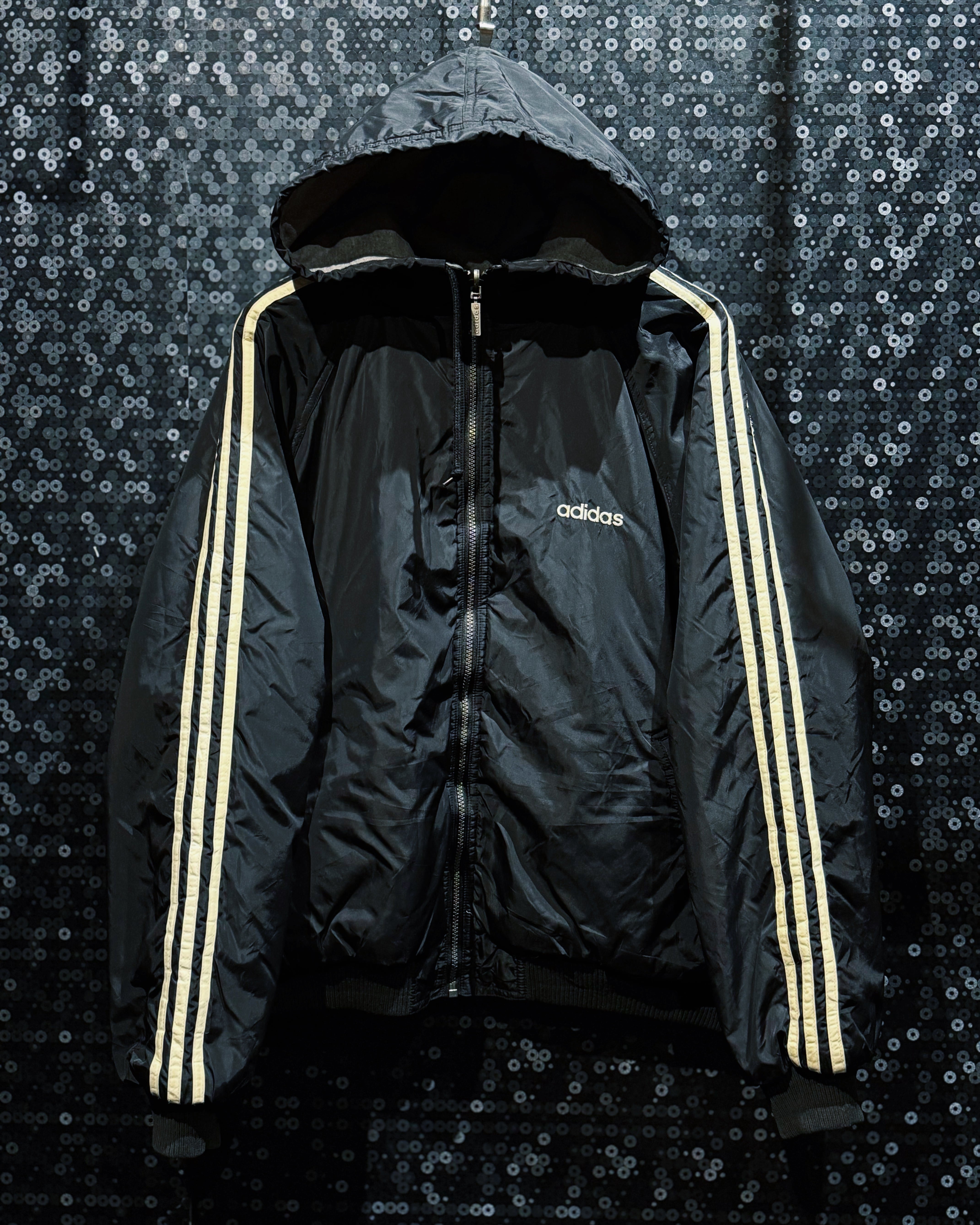 【ÆIEM】"adidas originals"Reversible 3-Stripes Heavy Hooded Nylon × Sweat Hybrid Outwear