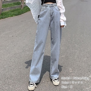 ストレート デニムパンツ レディース ジーンズ きれいめ 大人 カジュアル かわいい おしゃれ ハイウエスト ゆったり 大人可愛い 大人女子