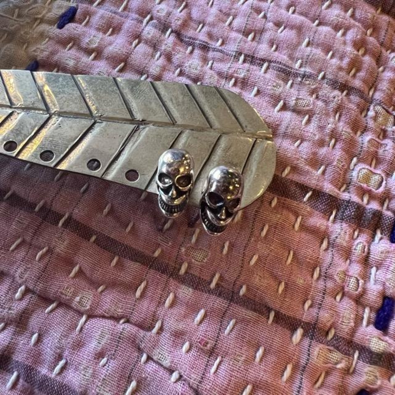 TOPANGA Jewelry　　Skull face earrings　ピアス　シルバー　スカル　ギフト　プレゼント　ジュエリー　