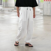 INTERIM(インテリム)RAMIE SHEER LAWN HYPER BIG S/S OPEN COLLAR SHIRT, 257(オーバーパンツ)コーディネート