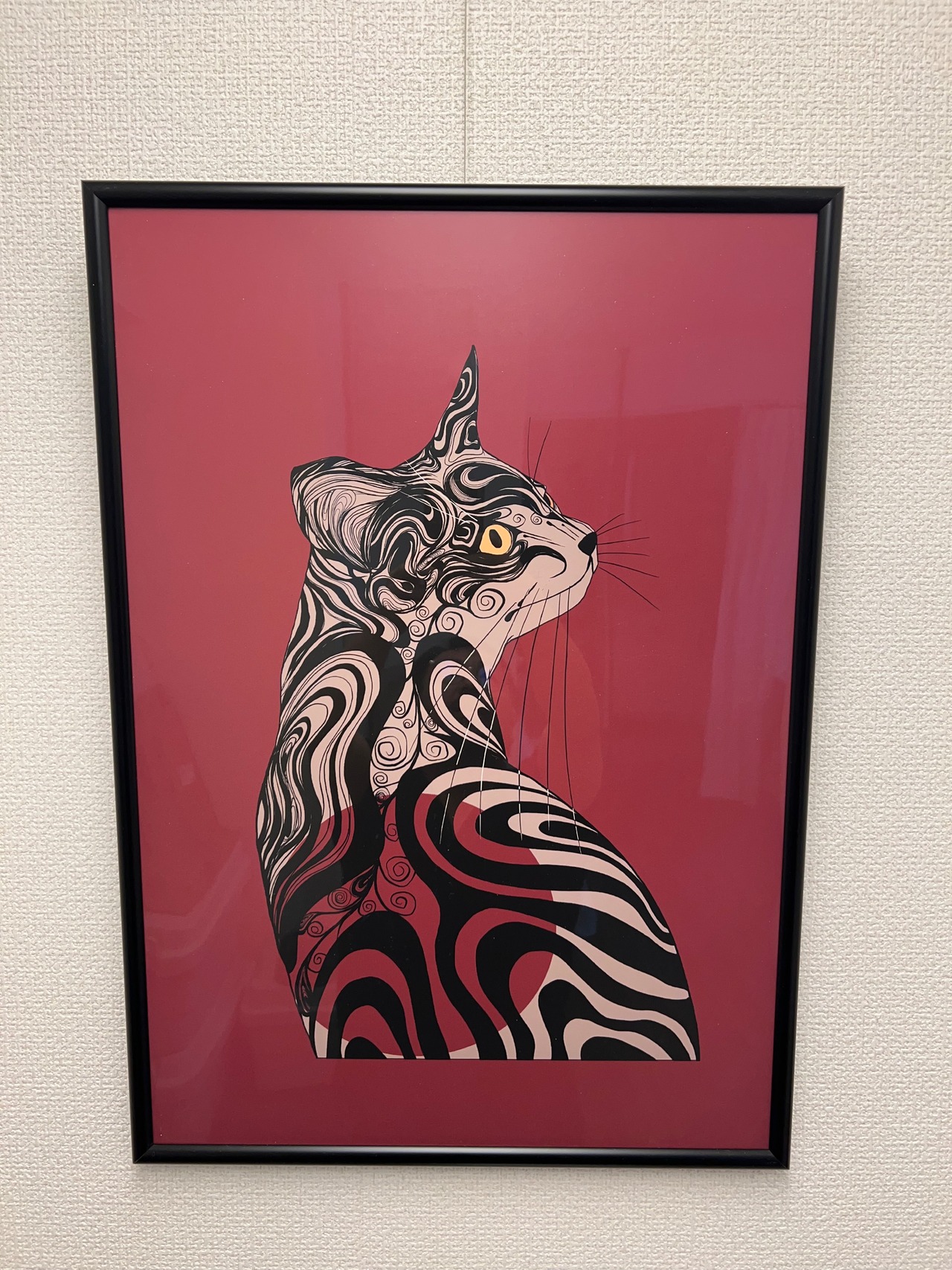 紅月にまどろむ猫/ Giclee