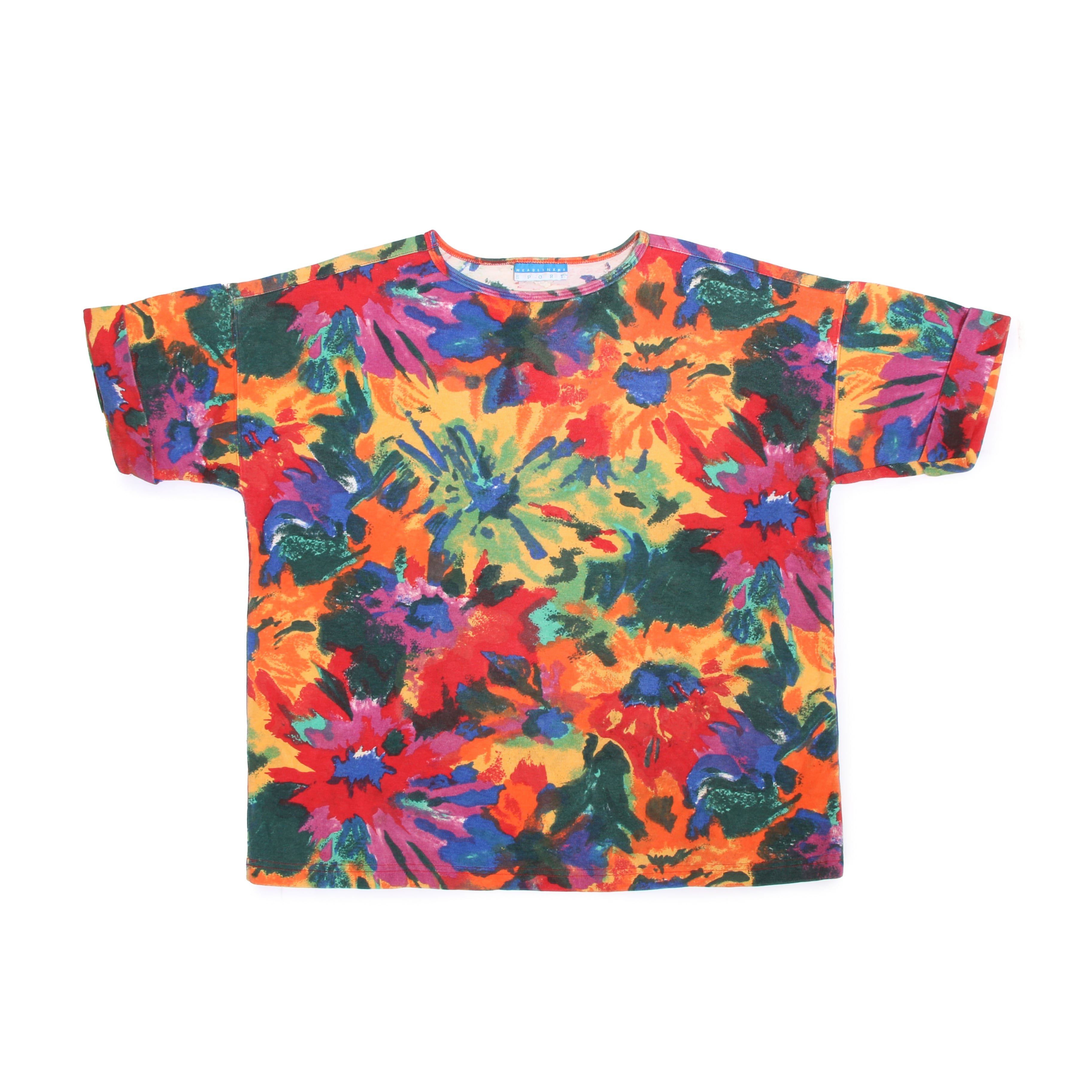 HeadlinersSports 00s PsychedelicFlowerRibHalfSleeveTops