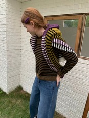 Duveteux Wool-Blend Border Knit F0869