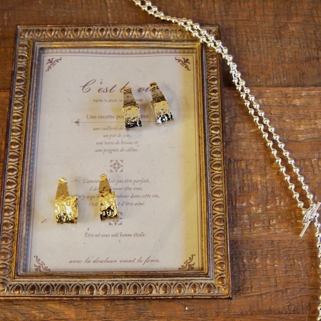 マットメタルフープピアス(2color)