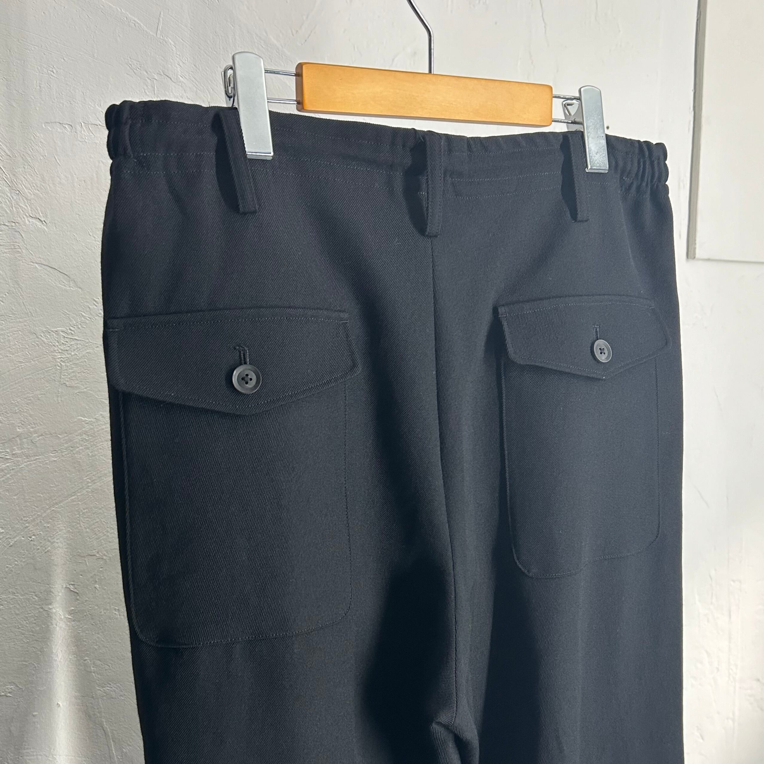 20AW Yohji Yamamoto POUR HOMME Wool Gabardine Rib Easy Pants 20AW Yohji Yamamoto POUR HOMME Wool Gabardine Rib Easy Pants