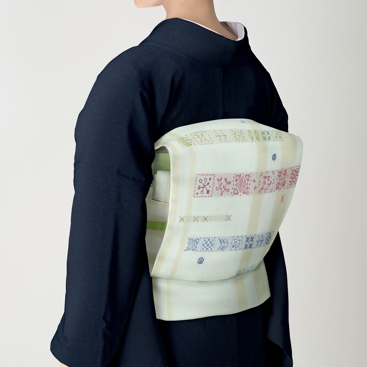 なごや帯（単衣） SOUVENIR (淡ブルー)【ネット限定品 