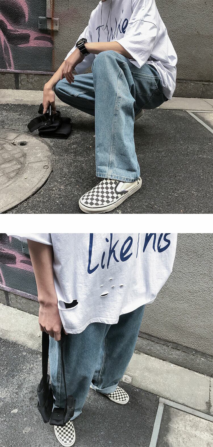 全1色 デニム パンツ ストレート カジュアル 無地 おしゃれ