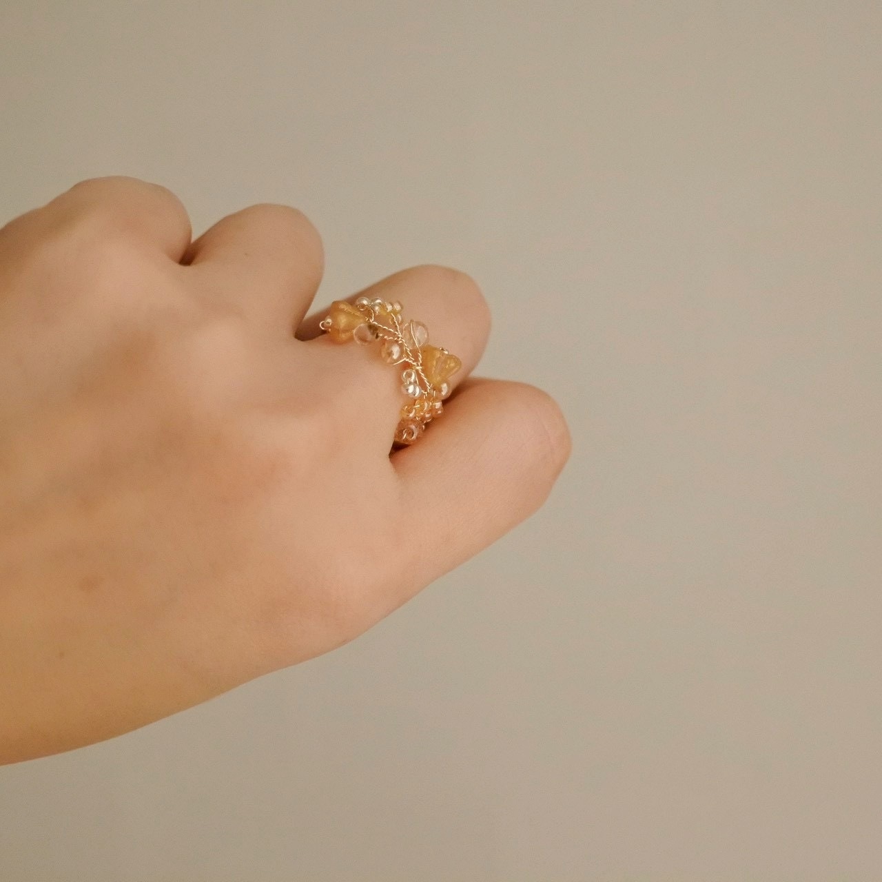 3,4月限定カラー「シャンパンゴールドシリーズ」結わいリング