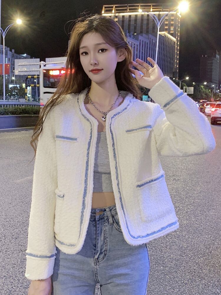 ツィードジャケット スプリングオータムトップス 春物 秋物 試着室31391334063