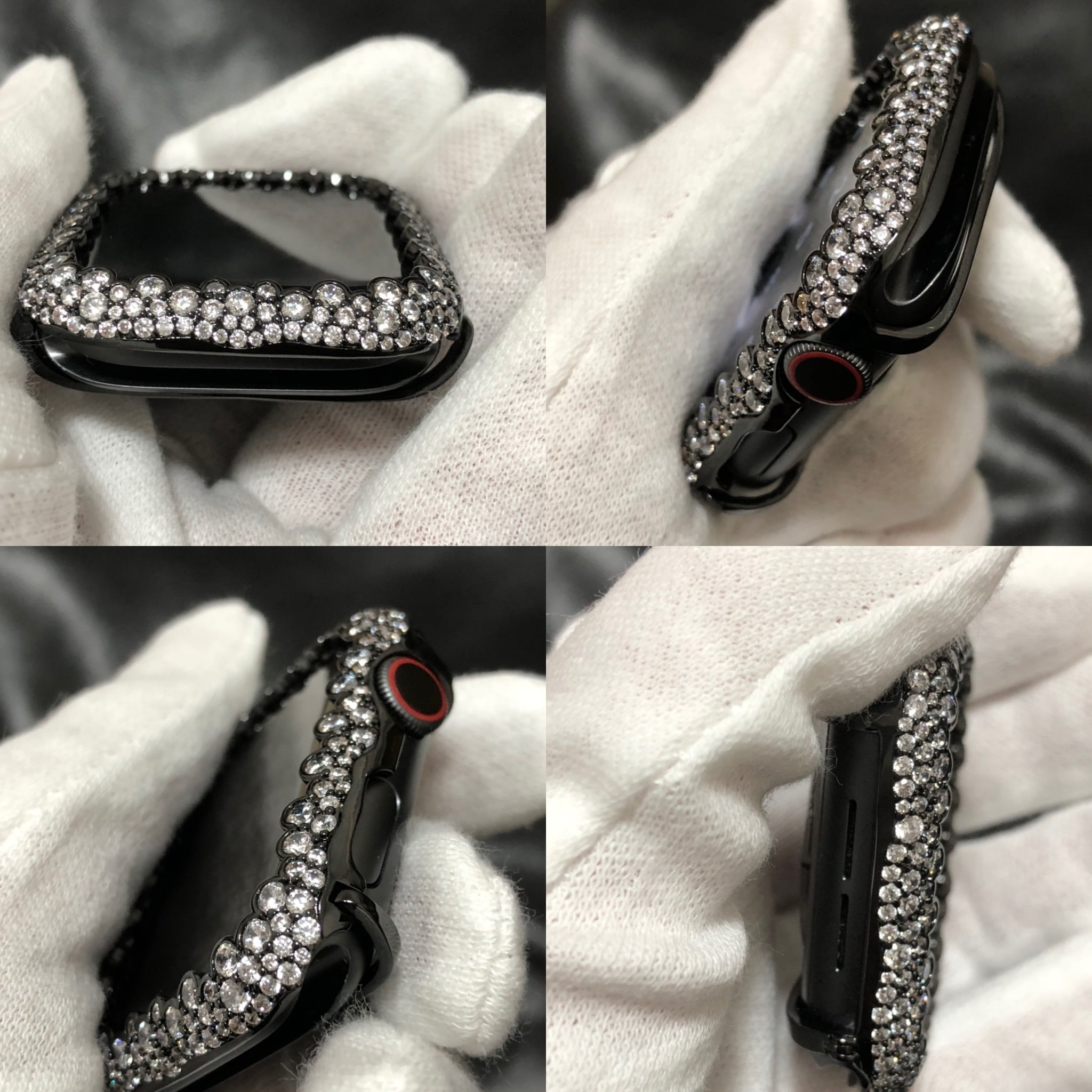 44mm 黒&シルバー アップルウォッチカスタム ダイヤカバーベゼル 44mm 黒&シルバー アップルウォッチカスタム ダイヤカバーベゼル