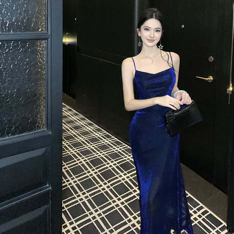 ロングドレス セクシー キャミワンピ エレガント ドレープネック キラキラ 上品 パーティー 二次会 忘年会 JC2-CD3-260-70270550