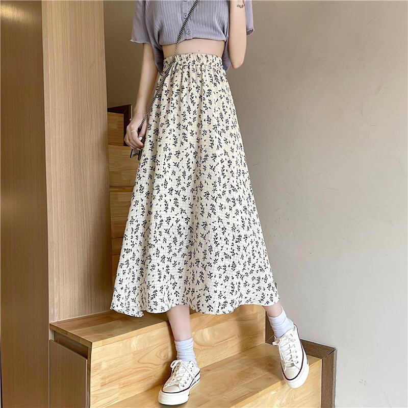 フローラルスカート サマーハイウェストAライン 大人ガーリー スウィート キュート カジュアル 夏物 花柄 YY-ファッション72845979538