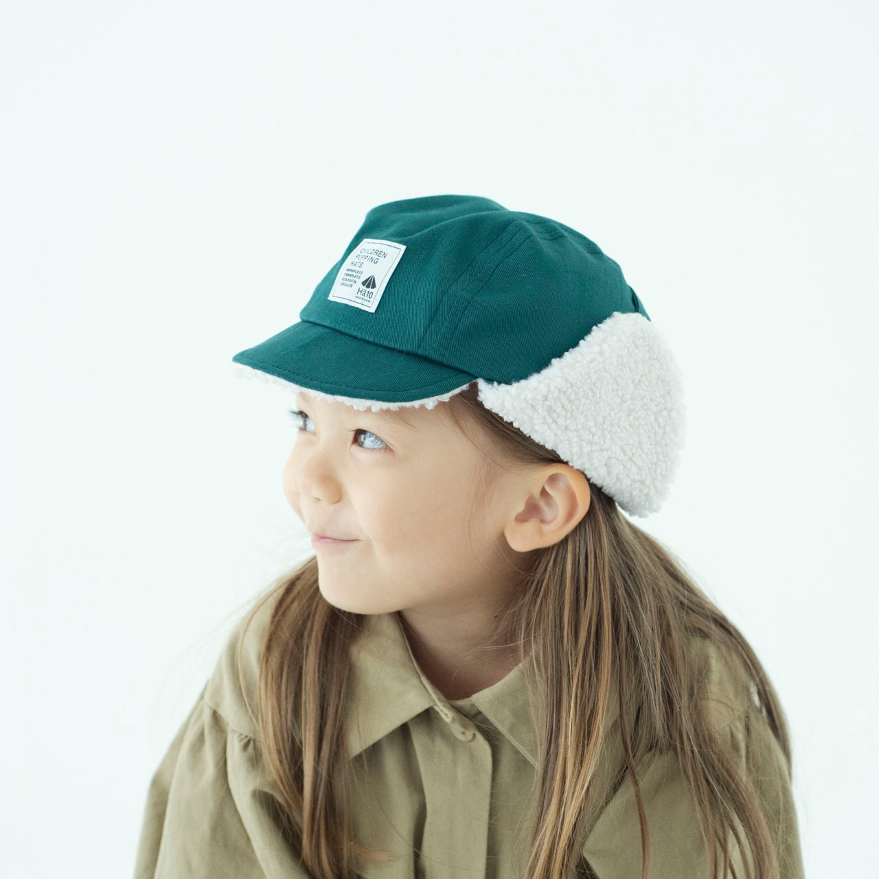 【アウトレット/生産終了】パイロットキャップ【グリーン】ブランド 子供 帽子 男の子 女の子 日本製 冬 キッズ ギフト