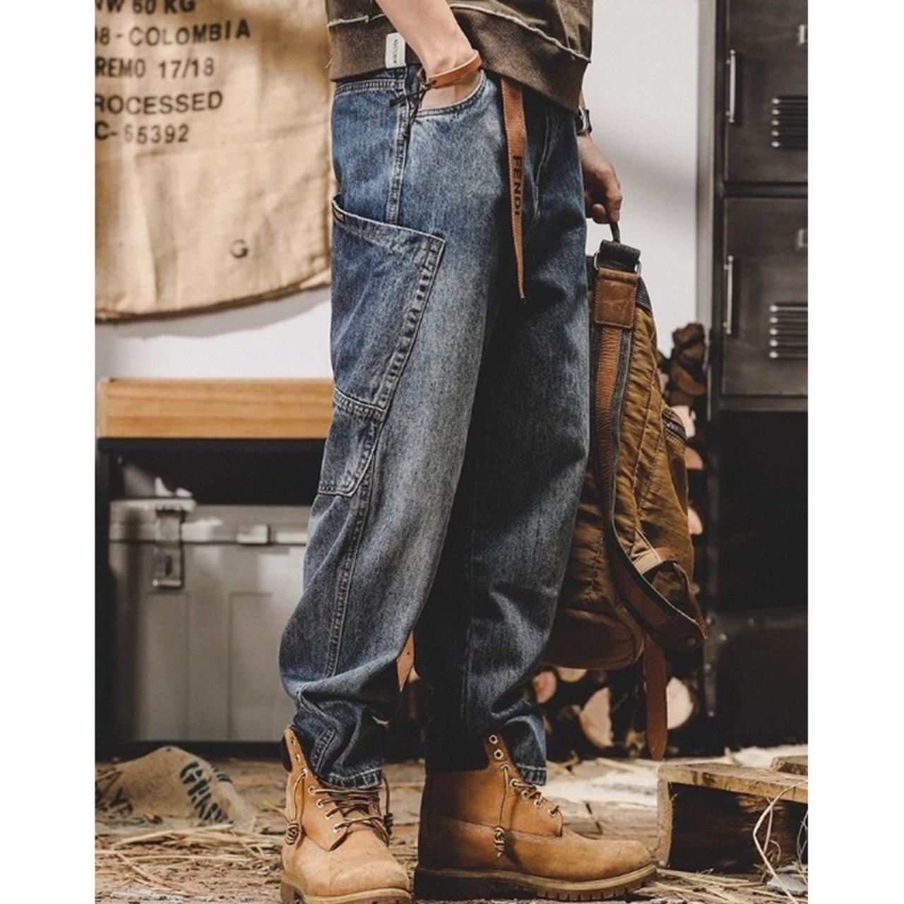 アメリカンテーパードデニムパンツ 10215