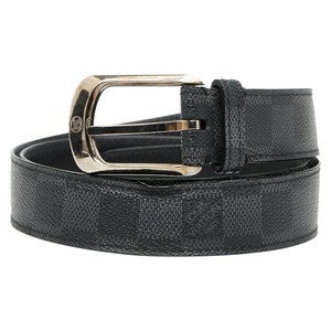 ルイ ヴィトン ダミエ グラフィット サンチュールエリプス ベルト サイズ：90/36 M6821 ブラック PVC レザー レディース LOUIS VUITTON 【中古】