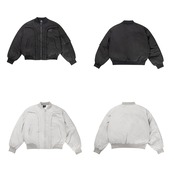 【暖かさUP】LOGO刺繍MA1中綿ジャケット T1318