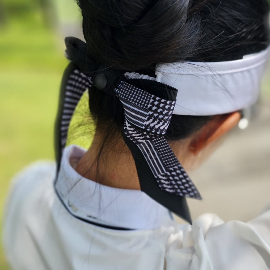 ロゴ刺繍サンバイザー (取り外し可能リボン付き) | Festa Golf