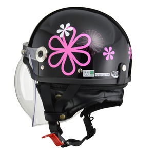 【公式】CROSS CR-760　ハーフヘルメット　ブラックフラワー