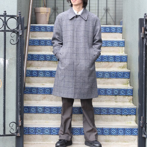 .Burberrys PRORSUM CHECK PATTERNED ALPACA BREND WOOL BALMACAAN COAT/バーバリーズプローサムチェック柄アルパカ混ウールバルマカーンコート(ステンカラーコート) 2000000045061