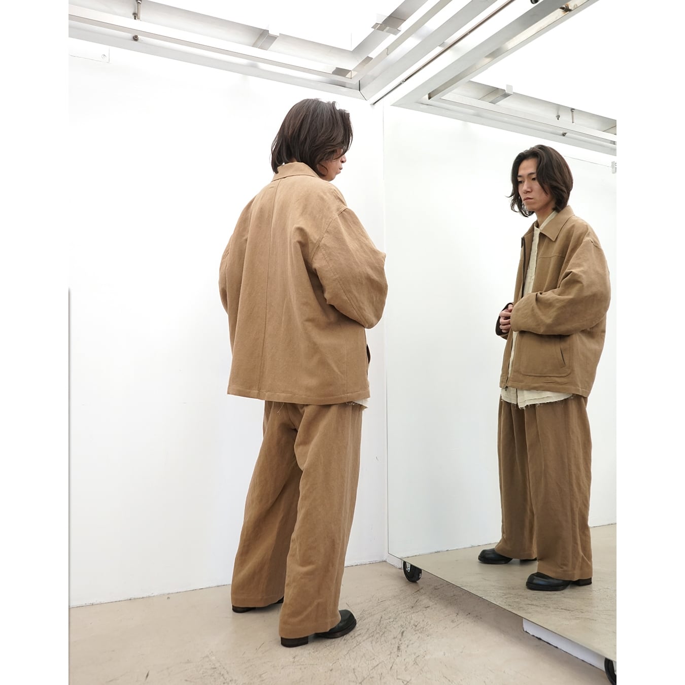 Blanc YM] (ブランワイエム) BL-25S-LSWJ Linen Silk Work JKT (beige