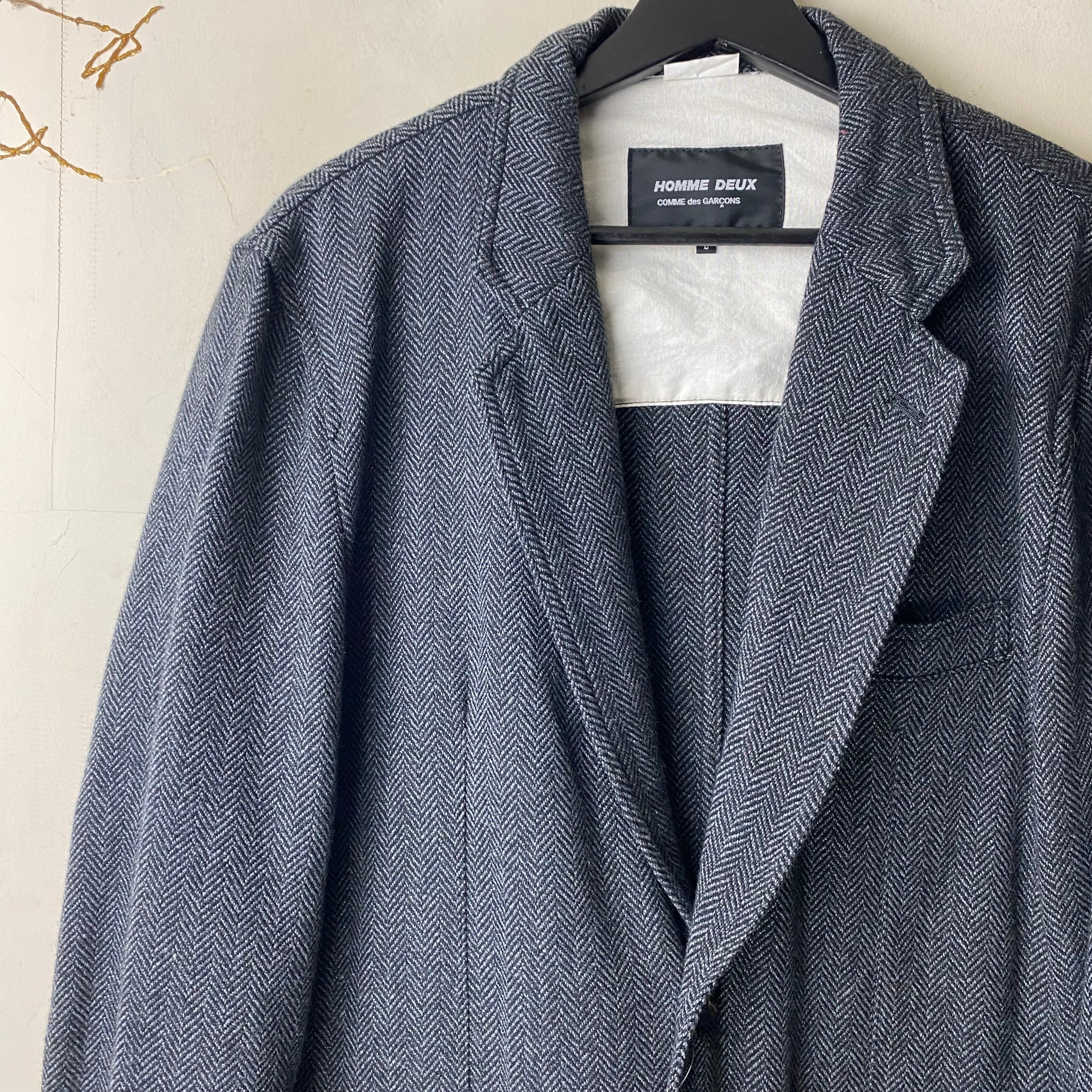 2014AW COMME des GARÇONS HOMME DEUX herringbone wool tailored 