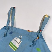 Mademoiselle NON NON マドモアゼルノンノン プリント エプロン /水色系/コットン/日本製