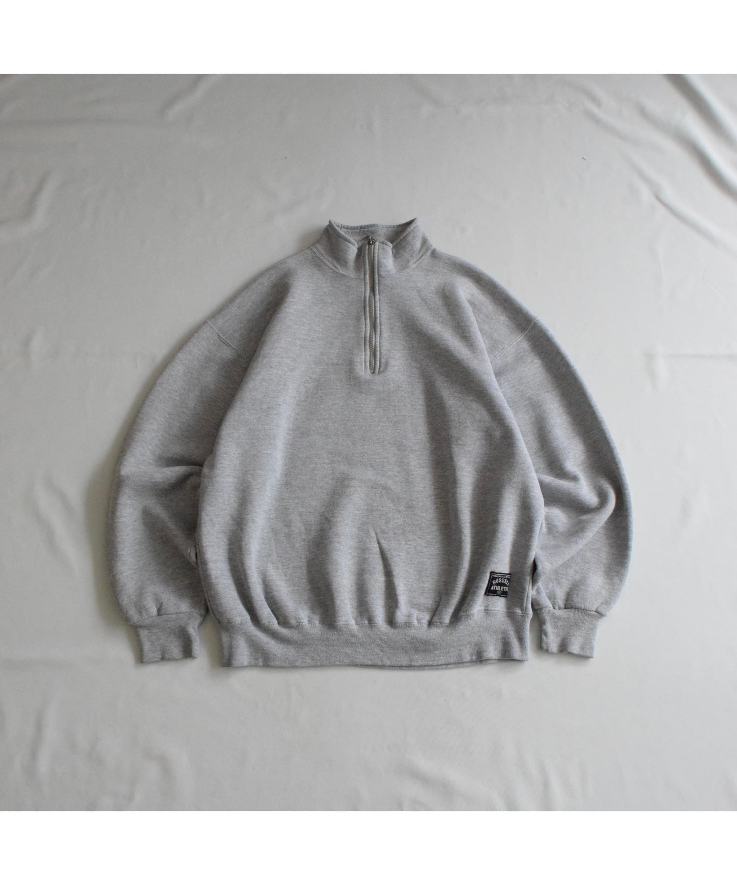 90's USA製 RUSSELL ATHLETIC ハーフジップスウェット メンズXL グレー