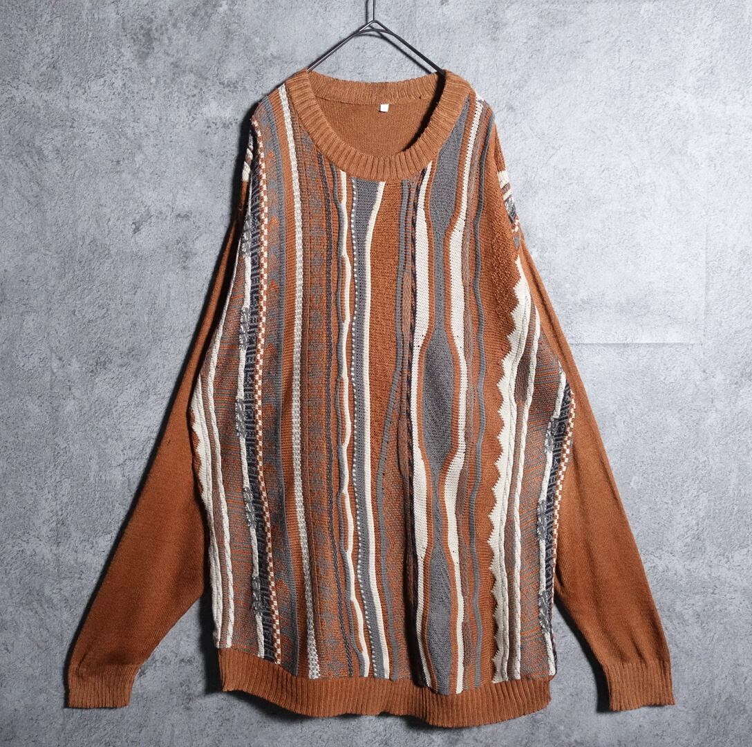 EURO brown 3D design knit