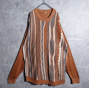 EURO brown 3D design knit