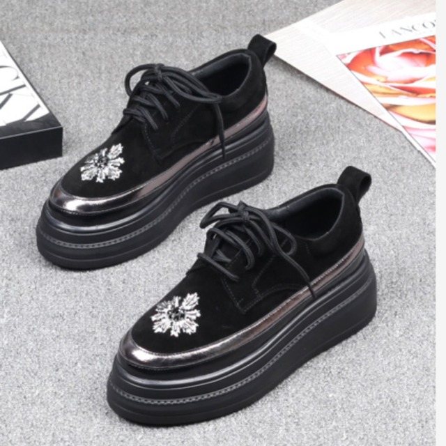 レースアップ 厚底 プラットフォーム シューズ ◆col