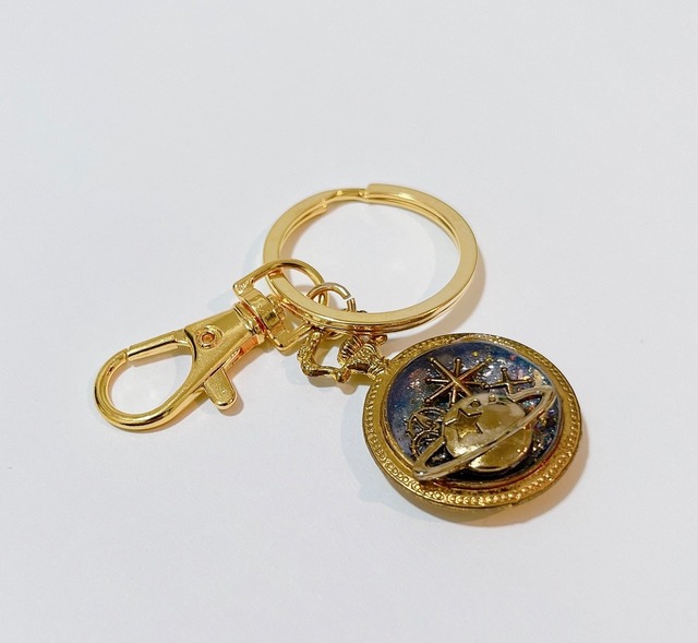 懐中時計の宇宙キーホルダー