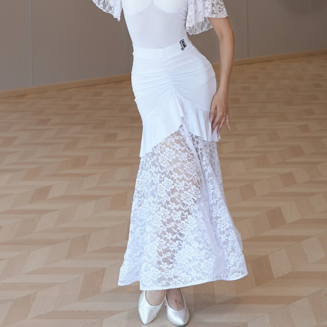 フリル レースカット マキシ マーメイドダンススカート  ds1437