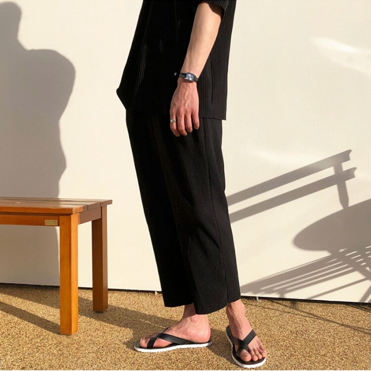 サマーリブブラックスーツパンツ（別売りでセットアップのTシャツあり）　MT0080455