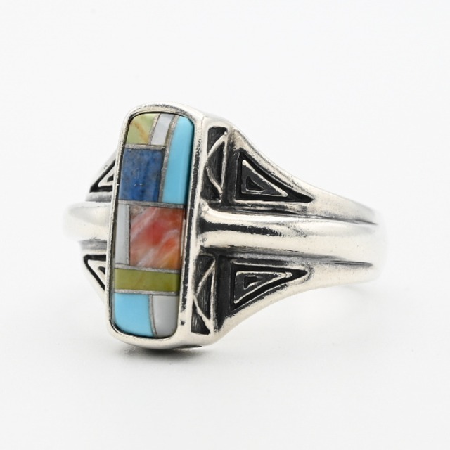 Muti Stone Top Flamboyant Design Ring By Carolyn Pollack #21.5 / USA