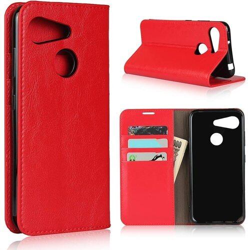 Eastwave Android One S6 ケース 手帳型 GRATINA KYV48 ケース京セラ KYV 48 au 通用 手帳型 アンドロイド ワンS6 財布型カバー 収納ポケット 牛革製品 ポケット収納付き 横置きスタンド機能 4色 レッド 540