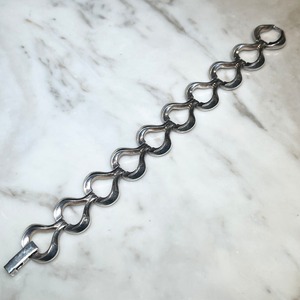 vintage silver abstract link chain bracelet