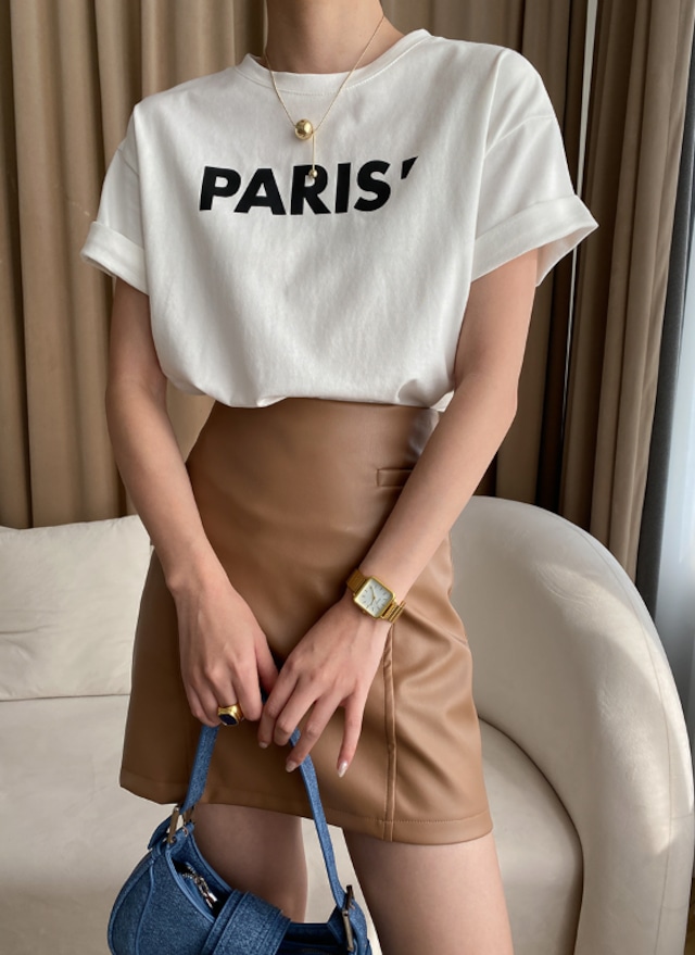 【動画あり】PARISロゴデザインTシャツ　３色展開