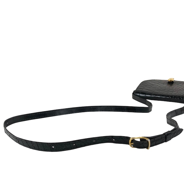 CELINE セリーヌ ショルダーバッグ ブラック トリオンフ 型押しレザー vintage ヴィンテージ オールド vtsptj