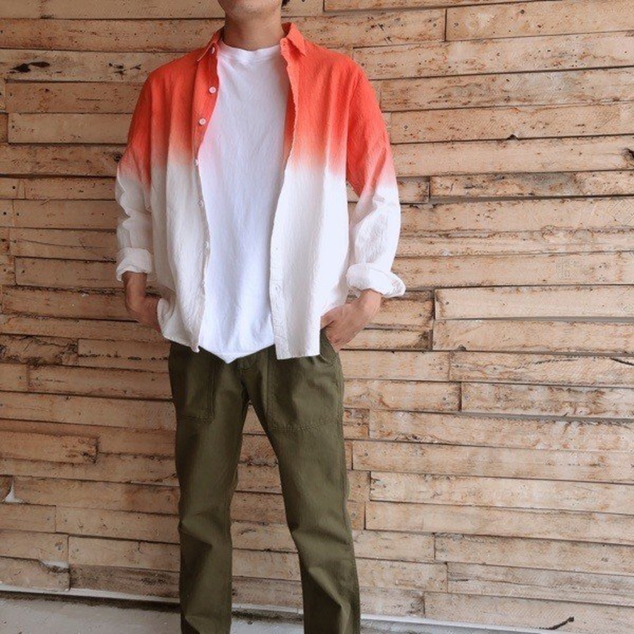  TOPANGA　Men's　ピンクグラデーションシャツ 