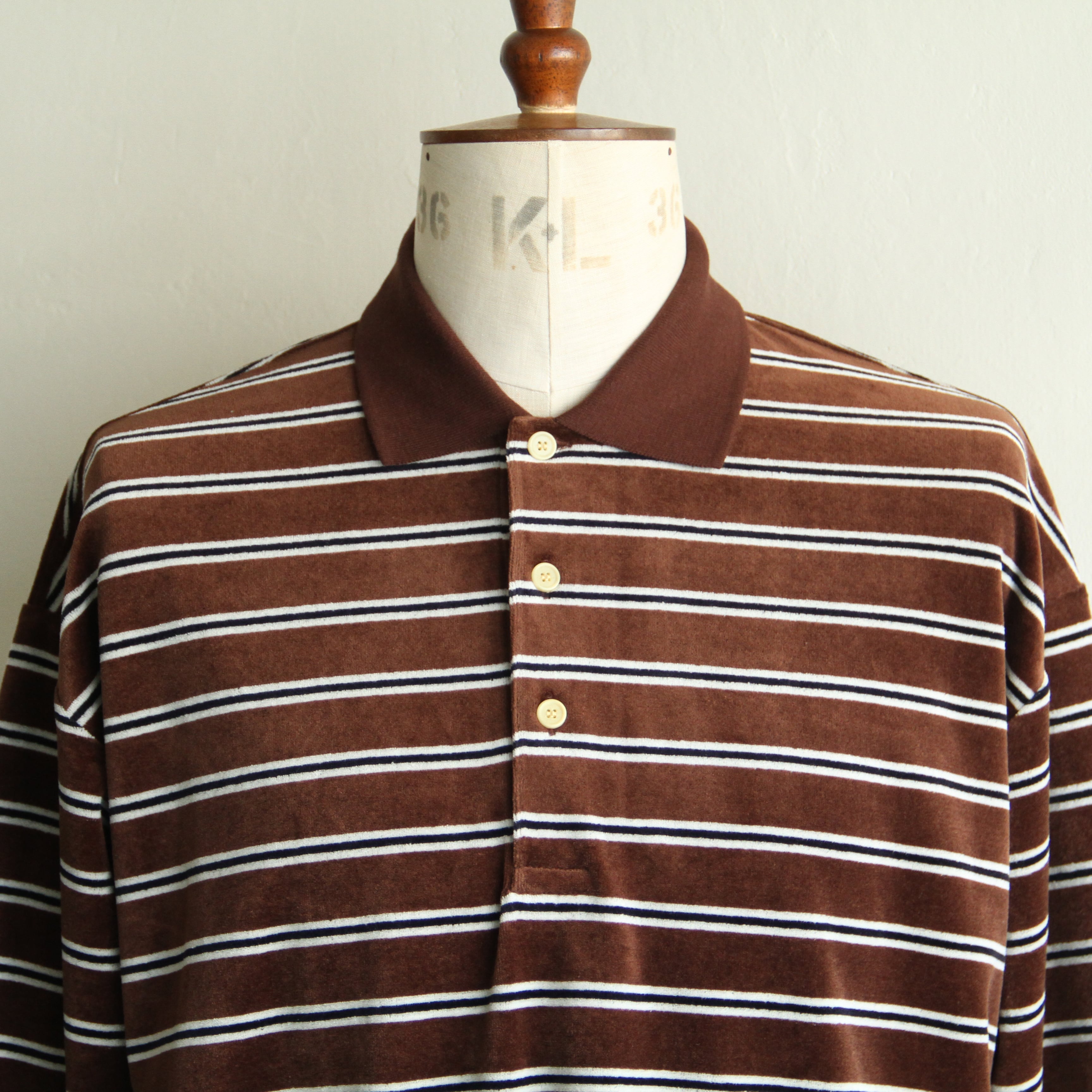 INSCRIRE Velvet border polo shirt