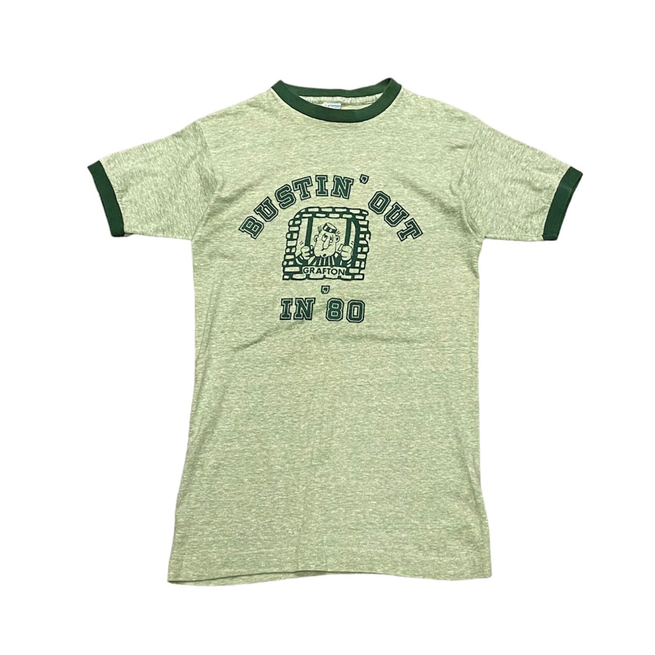 70s バータグ チャンピオン 88 12 プリント リンガー Tシャツ M 緑