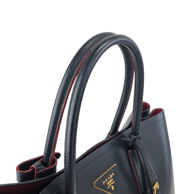 PRADA プラダ ハンドバッグ ブラック トライアングルロゴ レザー vintage ヴィンテージ オールド n54bxv