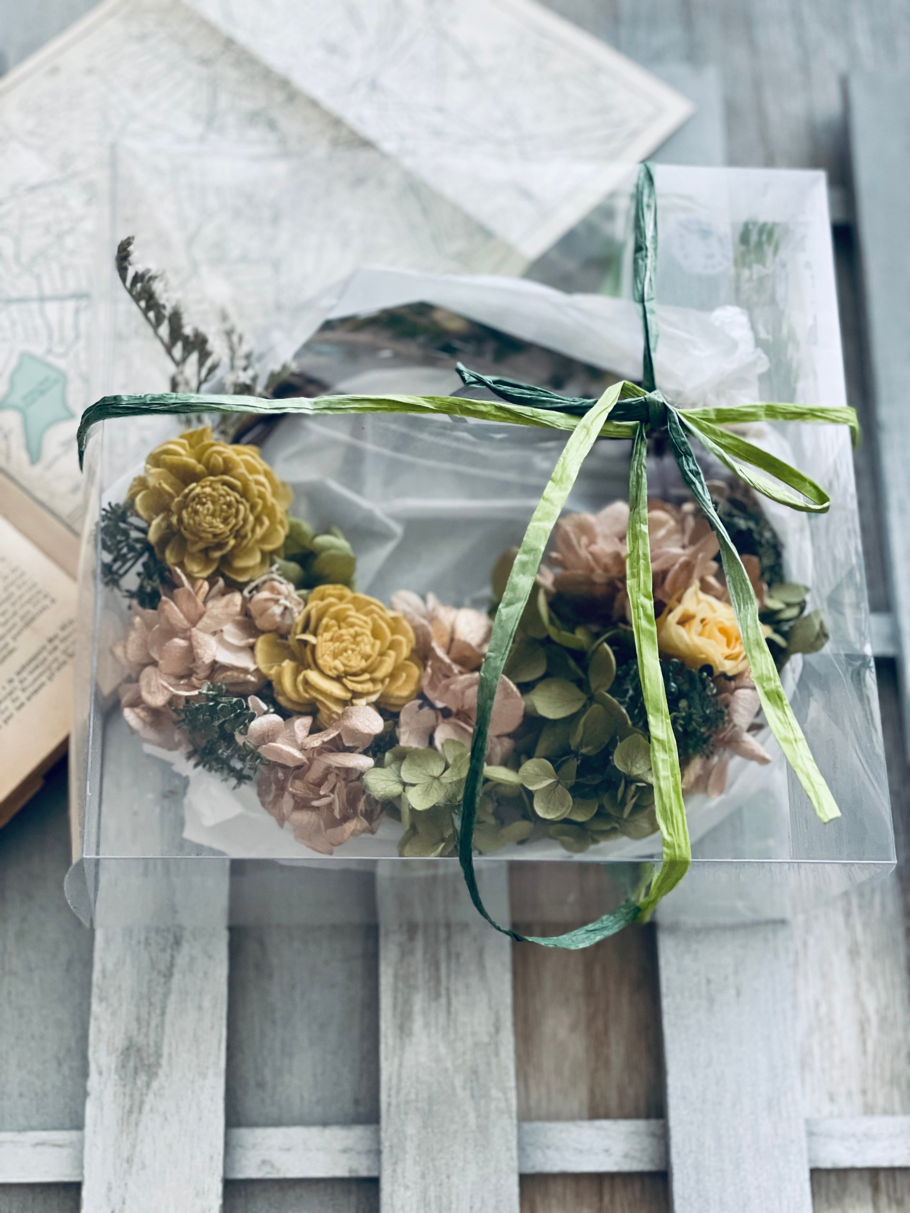 花かごリース✿ミスティローズガーデン 花かごリース✿ミスティローズガーデン 造花 アーティフィシャル