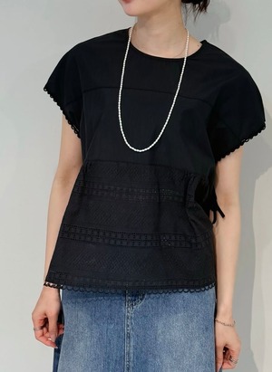 感謝祭アイテム50%オフ！裾レースフレンチスリーブTOPS