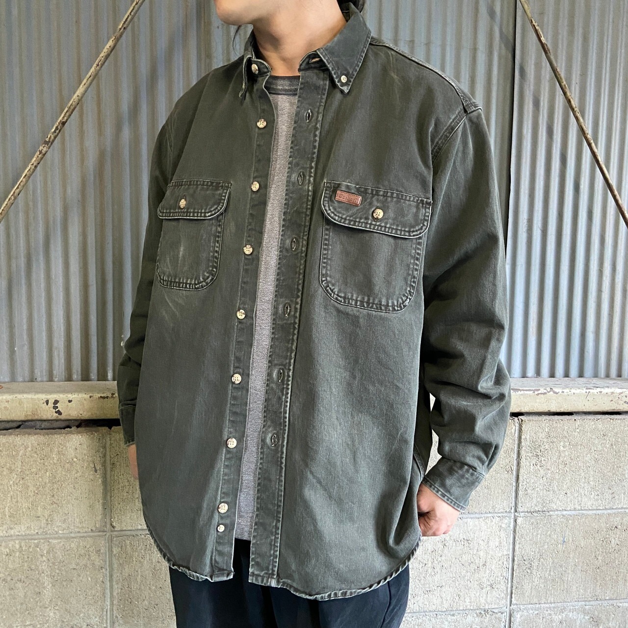 Carhartt カーハート 長袖 コットン ボタンダウンシャツ メンズM 古着 