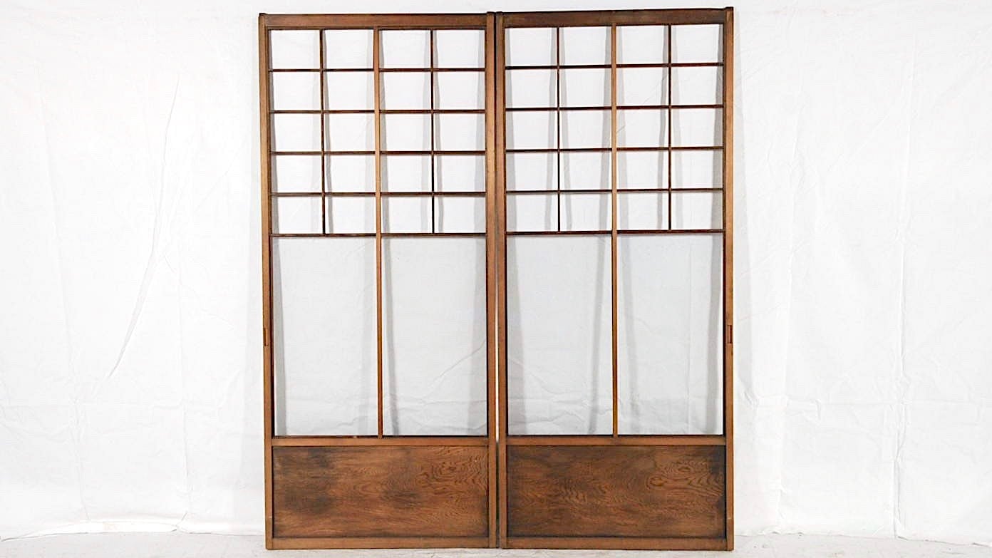 引取のかた限定！　4枚組、京都・美品＊　雪見障子戸  下窓開きます タS0438◇【H177cm×W89,5cm】×4枚◇状態の良いシンプルな雪見障子戸
