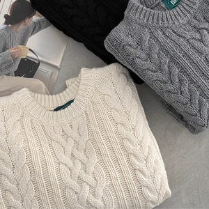 cable knit pullover　J00346