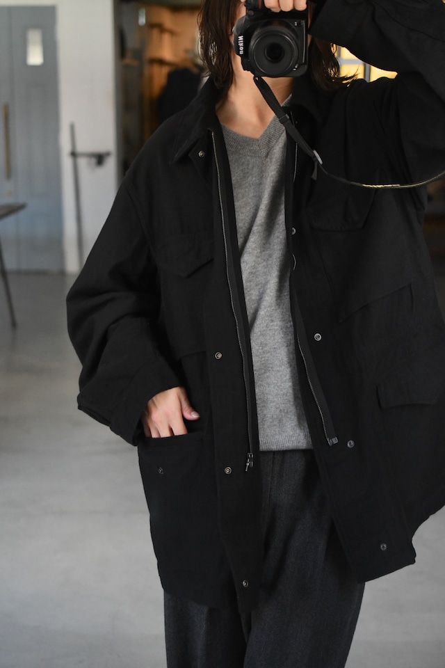 BAUTH / COTTON WOOL MILITARY BLOUSON (BLACK)