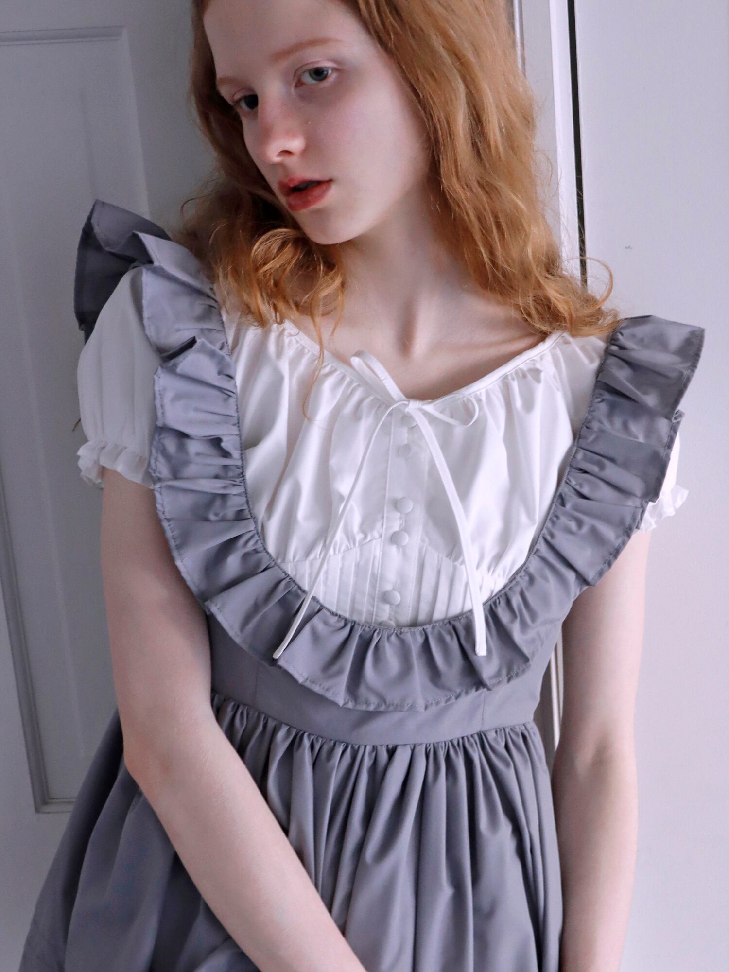 PETIT APLON TOP -GRAY- | mieya mieya