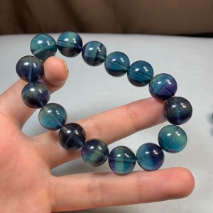 12.レア✩発色美✩ブルーグリーンフローライトブレスレット